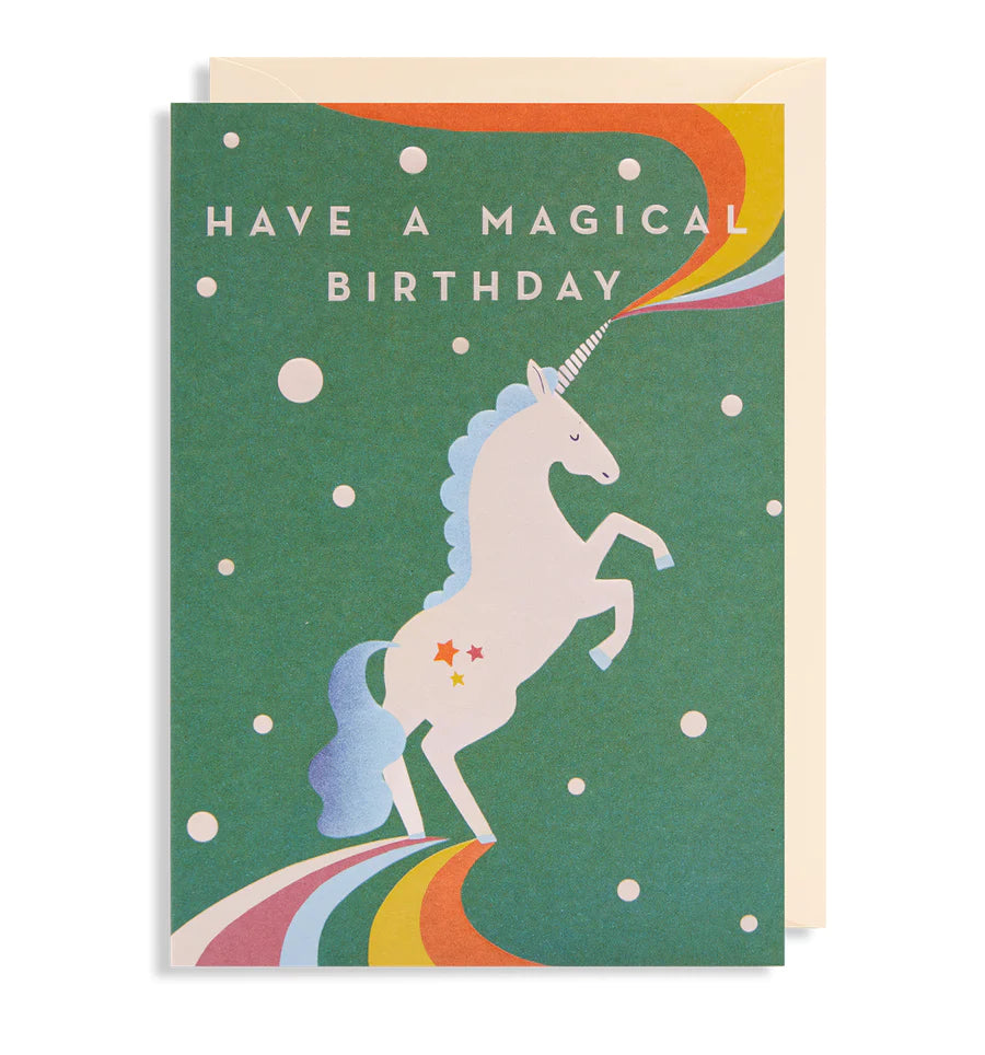 Retro Unicorn Birthday Card