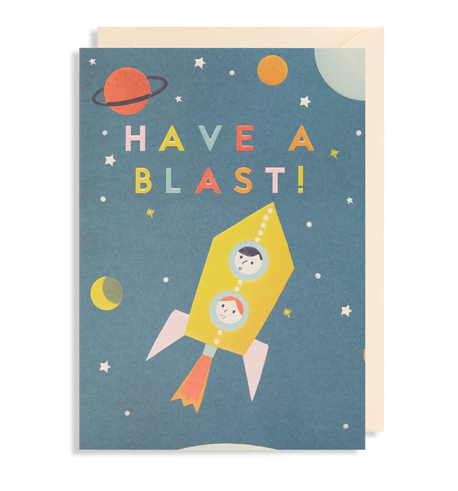 Retro Space Blast Birthday Card
