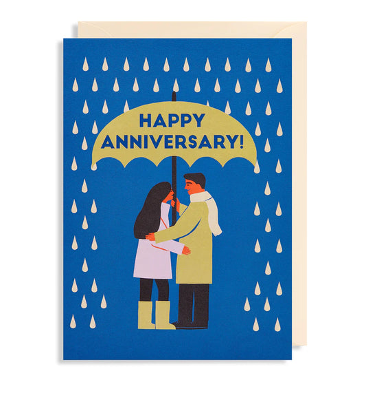 Umbrella Lovers Anniversary Card