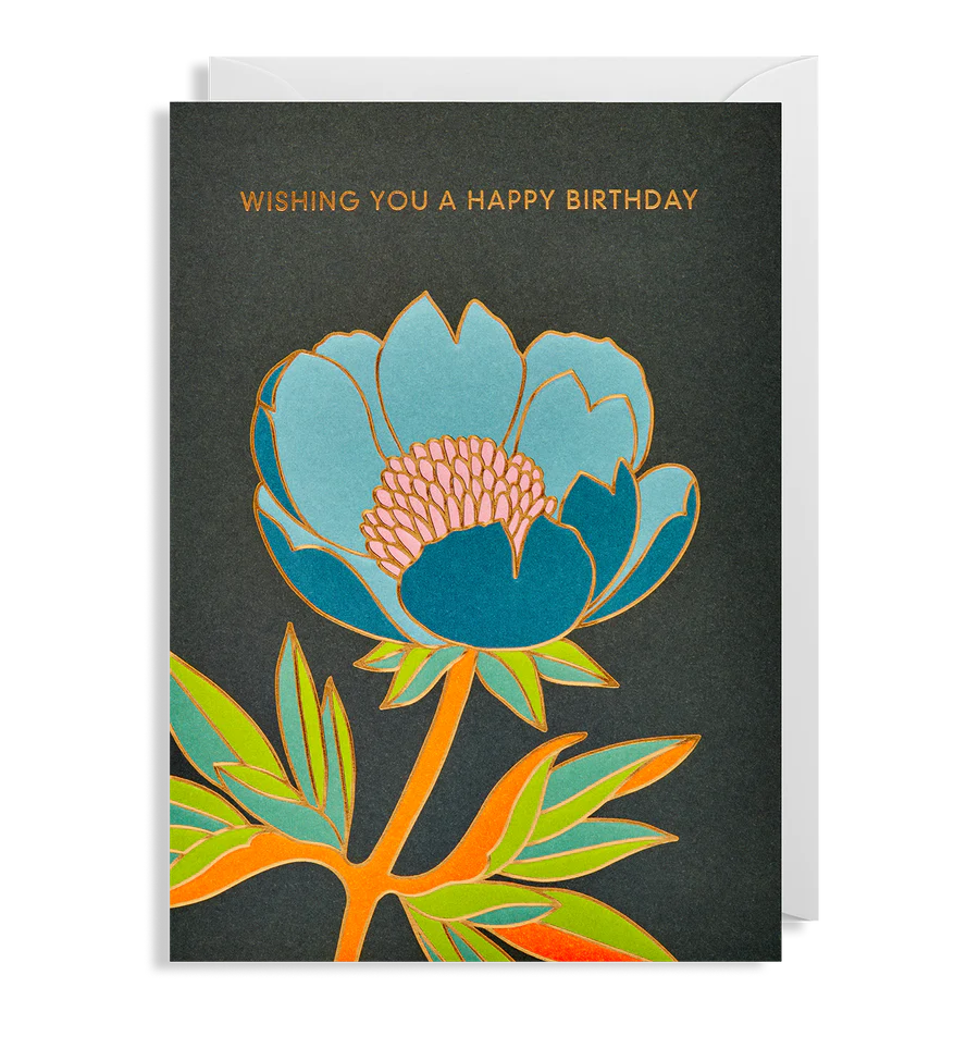 Blue Flower Birthday Card