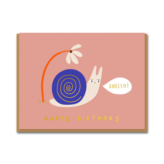 Pretty Snail Birthday Card