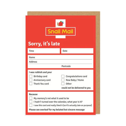 Sorry It’s Late Card