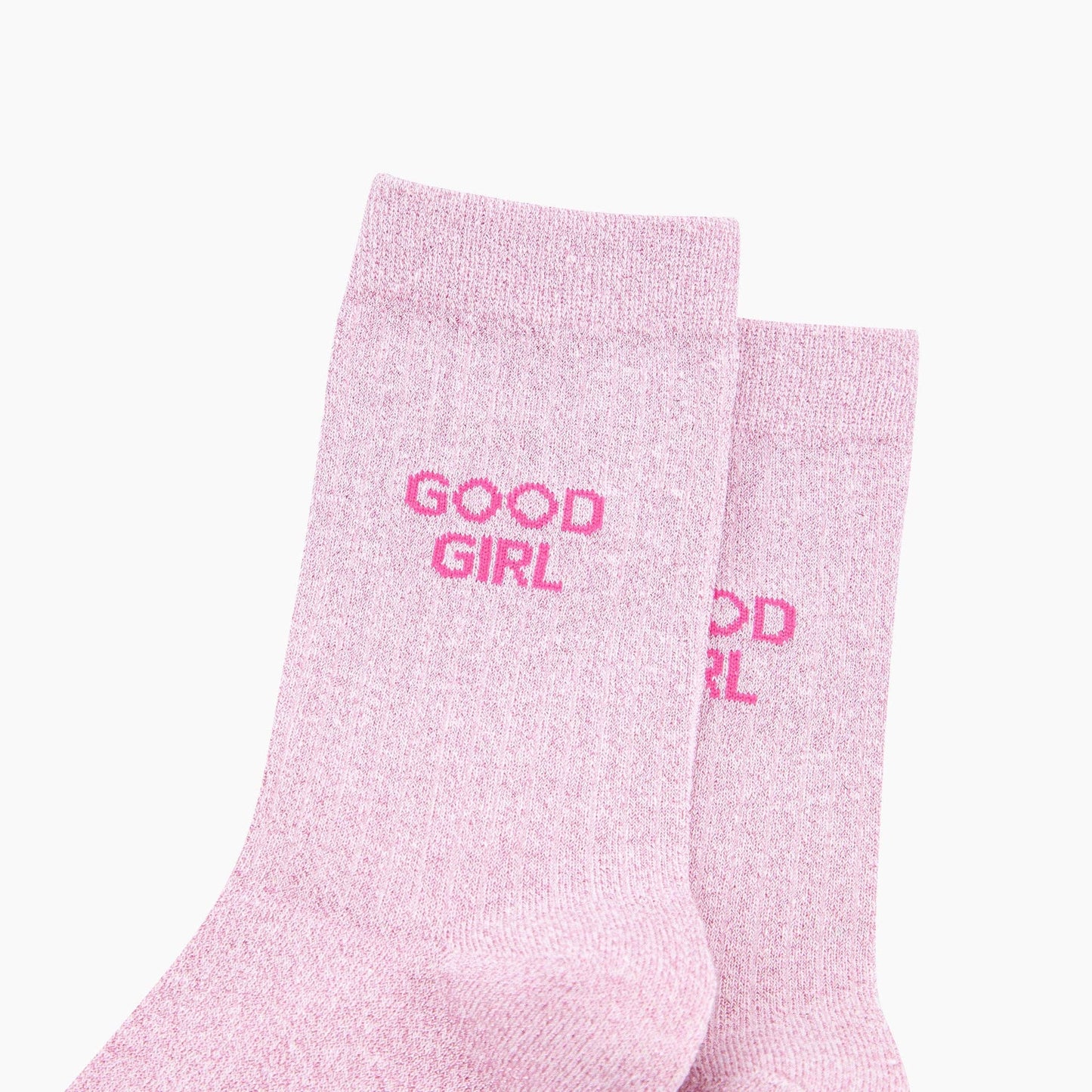 Good Girl Combed Cotton Glitter Socks in Light Pink: UK 3-7 | EU 36-40 | US 5-9