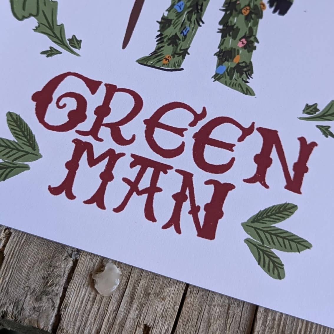 Green man print 