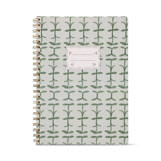 DesignWorks Ink Tulip A4 Twin Wire Notebook - Green Vine