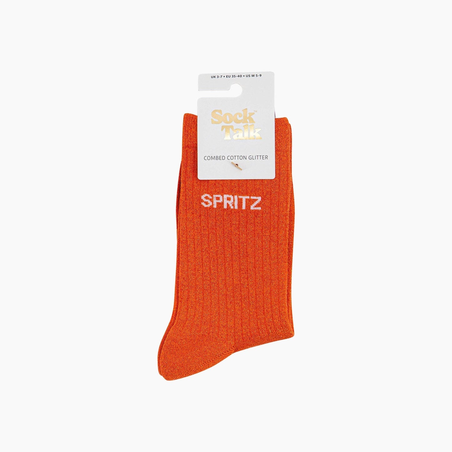 Spritz Combed Cotton Glitter Socks in Orange: UK 3-7 | EU 36-40 | US 5-9