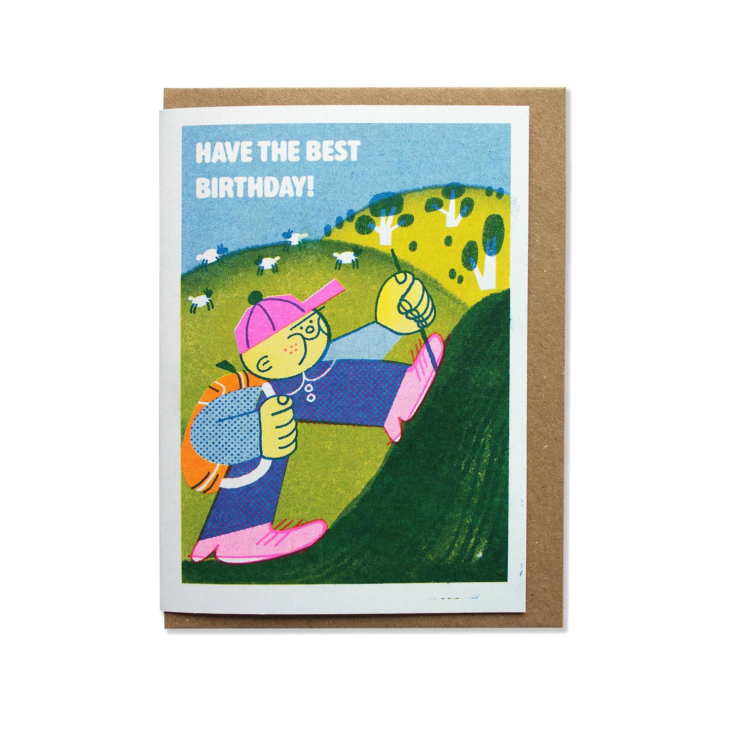 Birthday Hike - A6 Riso Greetings Card 
