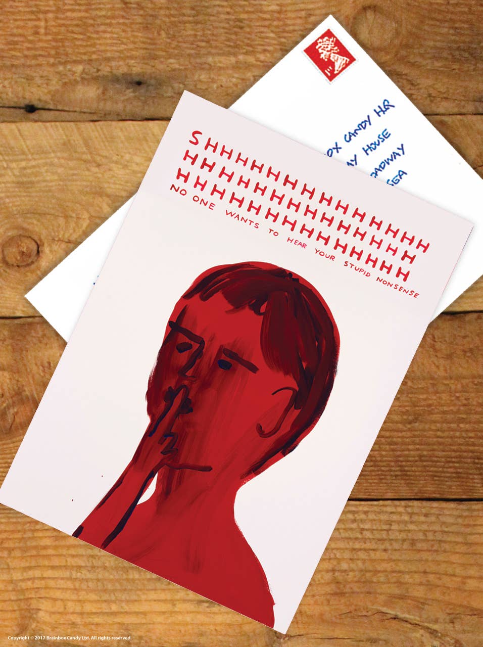 A6 Art Postcard By David Shrigley - SHH No one Wants to Hear