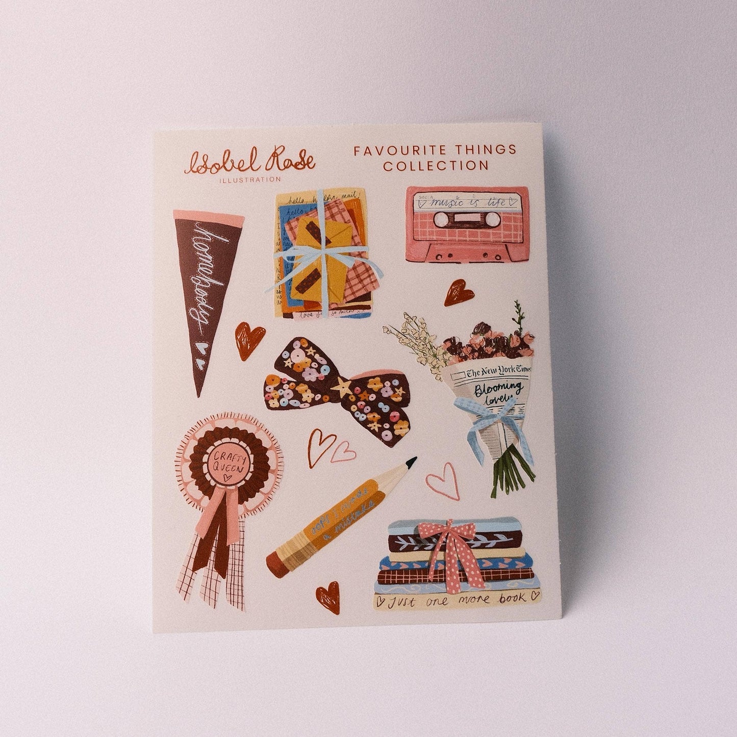Favourite Things Illustrated Vinyl Sticker Sheet