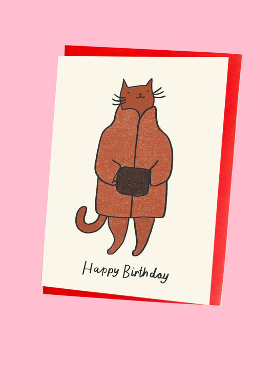 Winter Kitty Greeting Card : Light