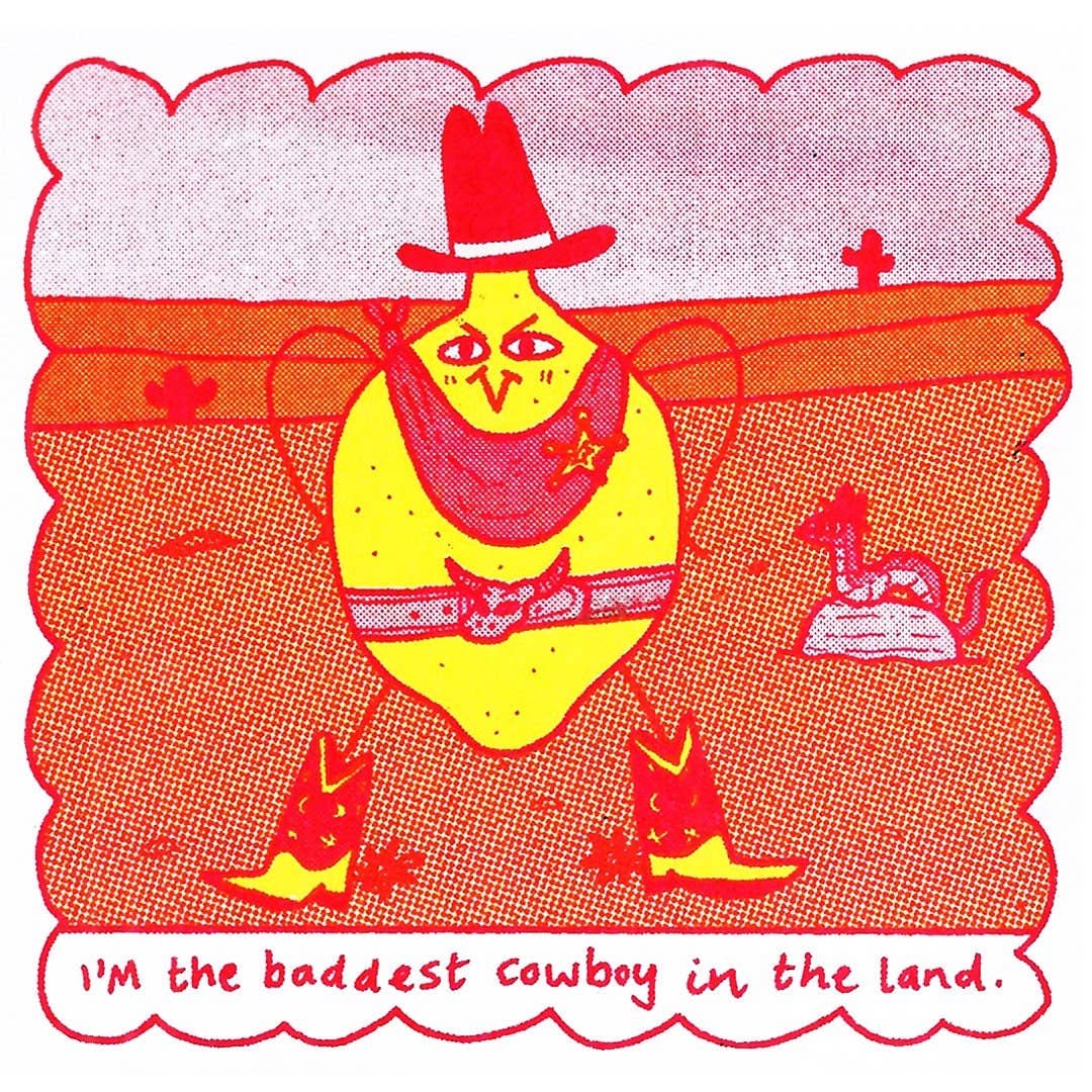 Baddest Cowboy Bitter Lemon Comic A4 Risograph Print