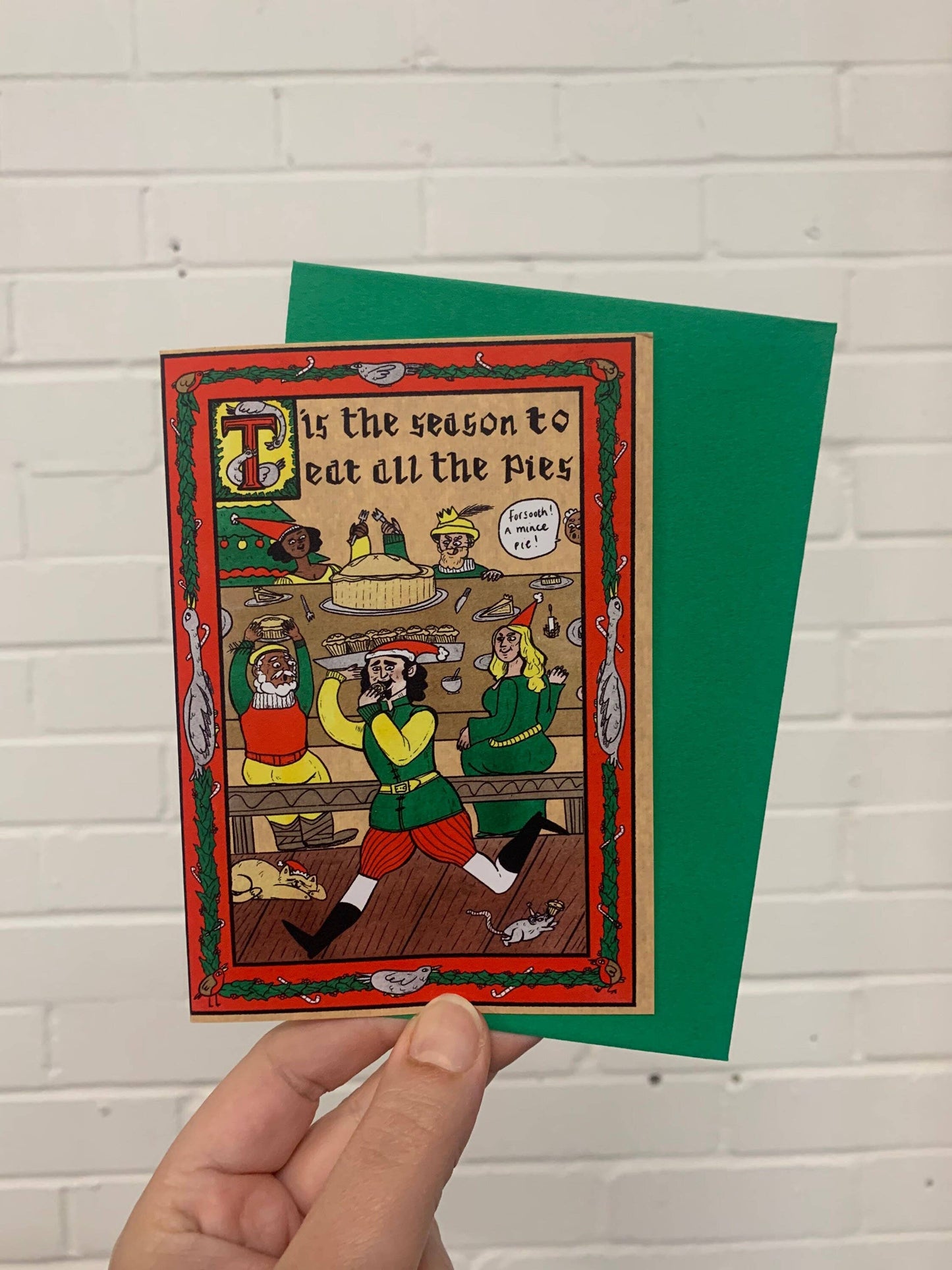 Medieval Style Christmas Card - Season To Eat Pies