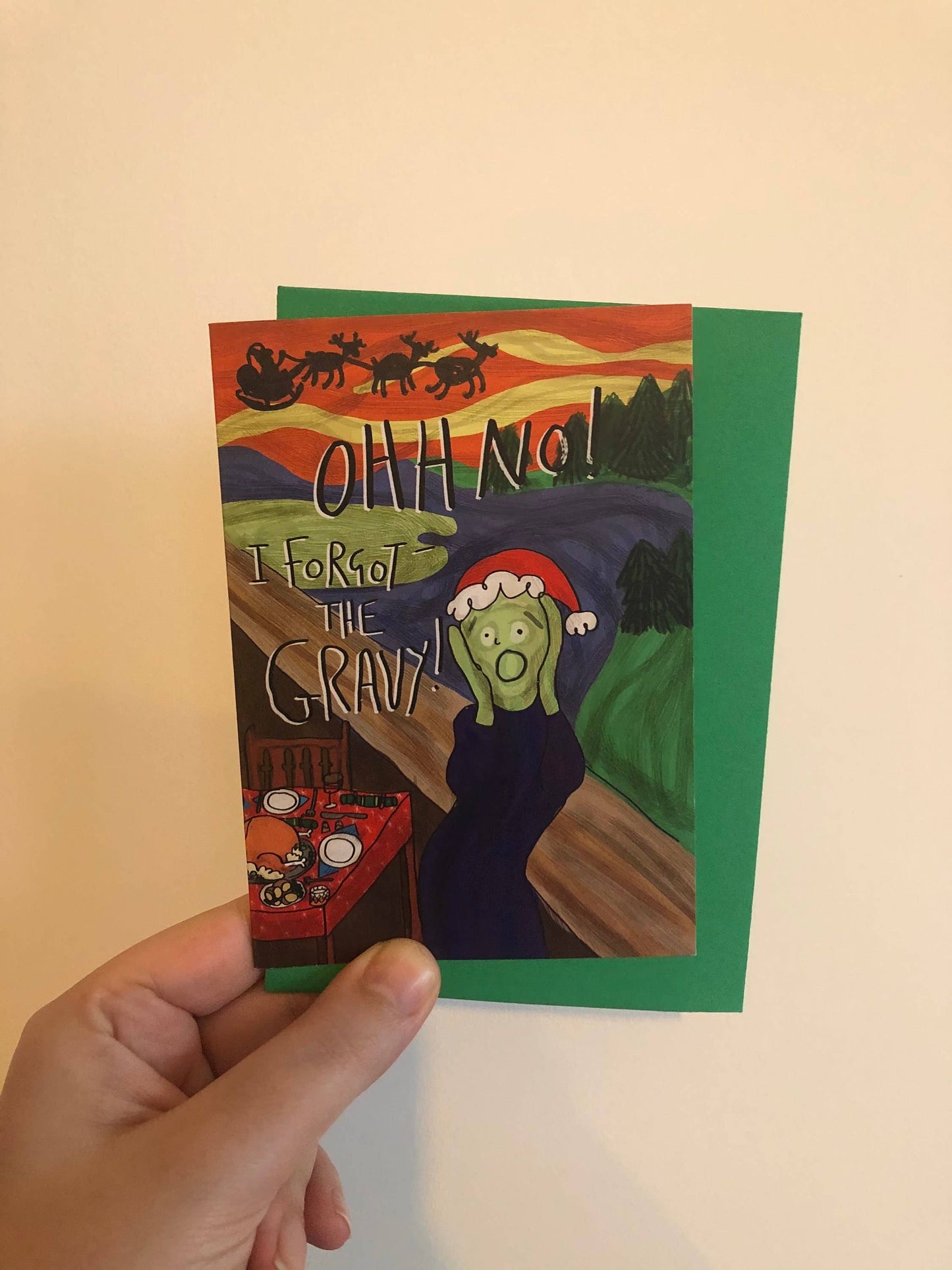 Funny Christmas Card Art History The Scream A6