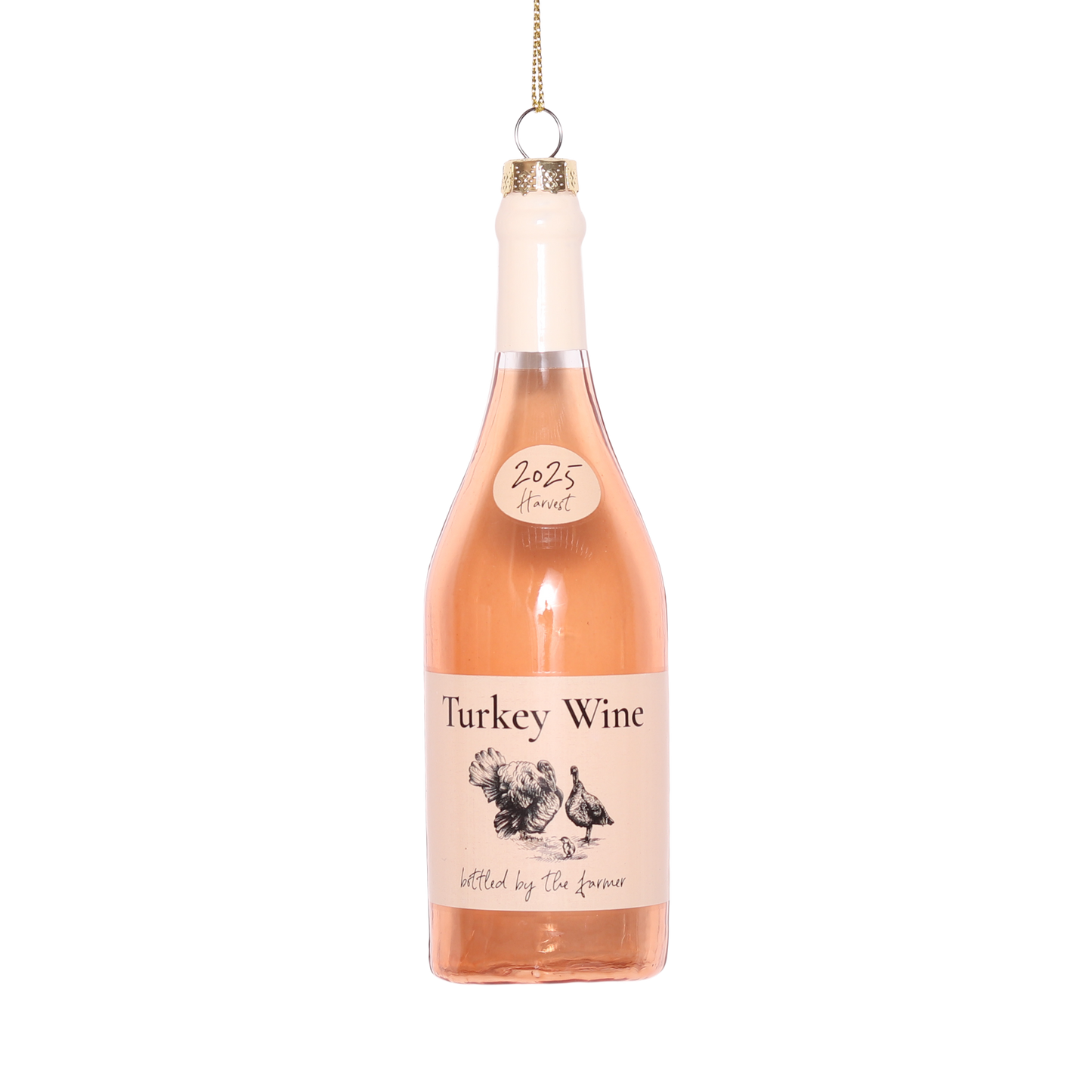 Turkey Wine Glass Decoration, 13cm
