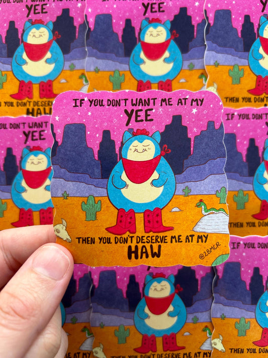 Yee Haw Cowboy Vinyl Sticker Glossy 7cm x 7cm