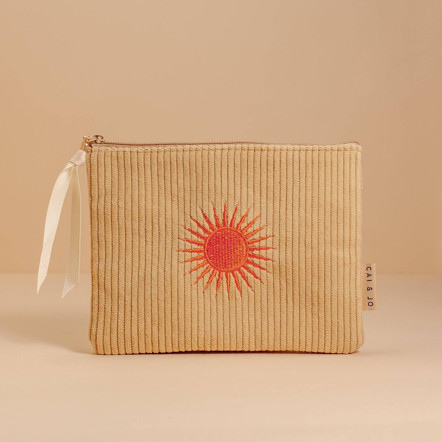 Corduroy Pouch in Pale Ochre Sun