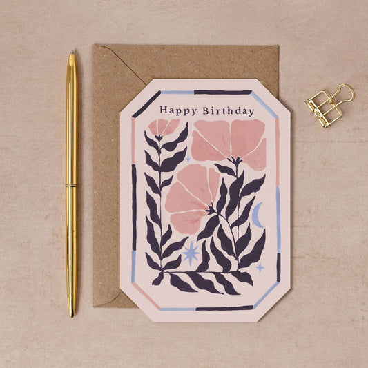 Leafy Floral Birthday Card