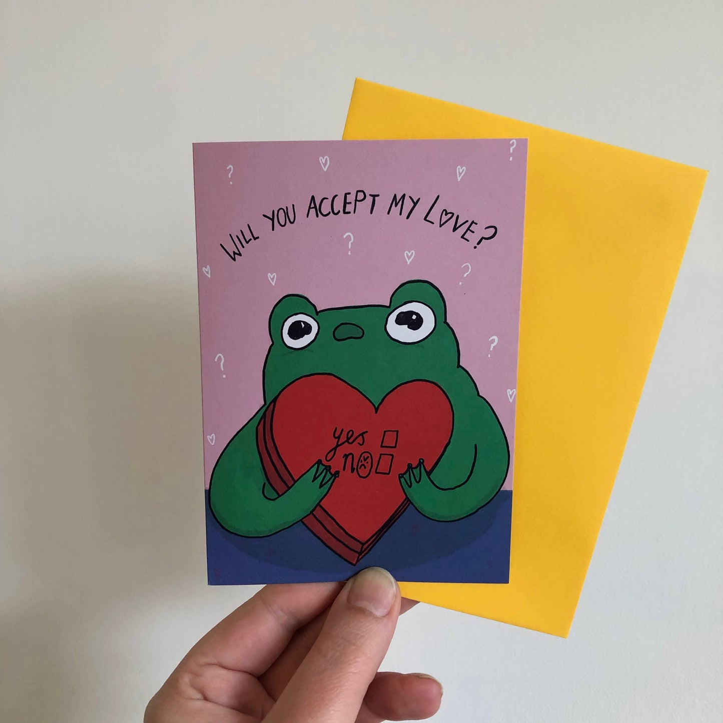 Will You Accept My Love Frog Valentines Tick Box A6 Card
