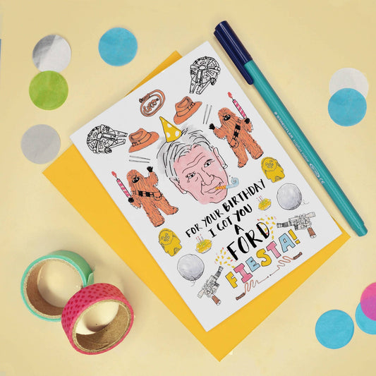 Harrison Ford Themed Birthday Party Card
