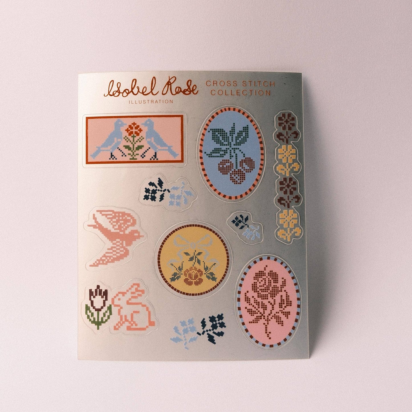 Silver Cross Stitch Vinyl Sticker Sheet