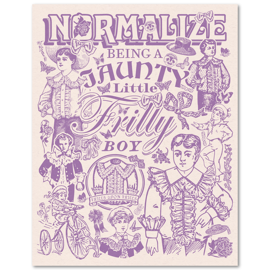 "Frilly Boy" Poster: Violet & Pink 11x14"