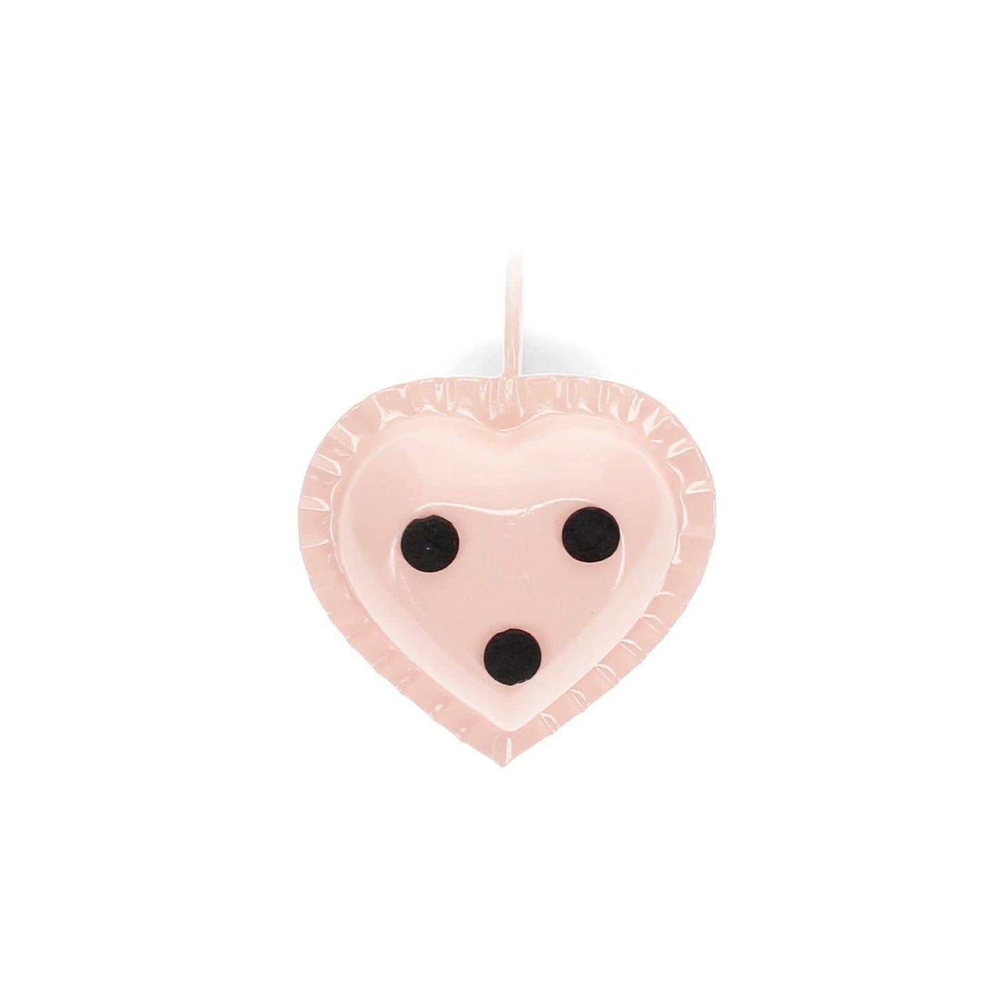 Enamel Heart-Shaped Chamberstick Candle Holder - Pink