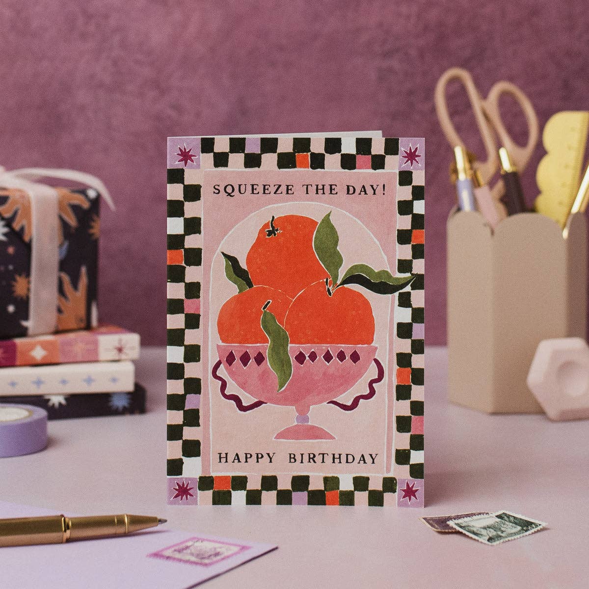 Squeeze The Day Oranges Card | Pun Birthday Cards