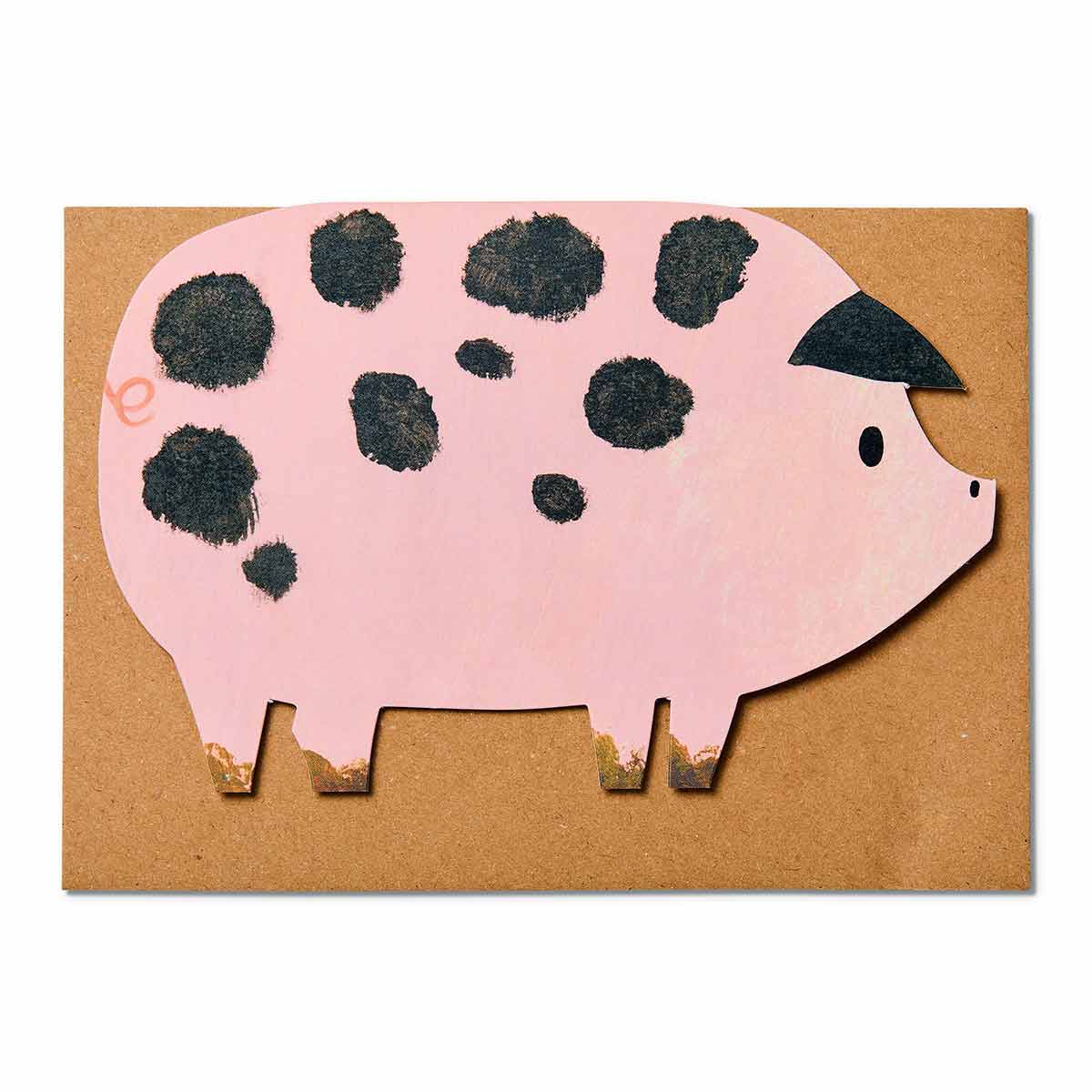 Spotty Pig Birthday Card | Foodie Gift | Farm Animal Card