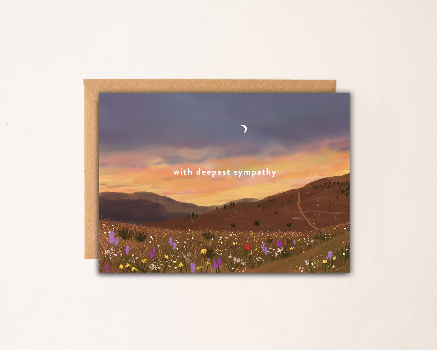 Deepest Sympathy Wildflowers Card: Biodegradable Cello Bags