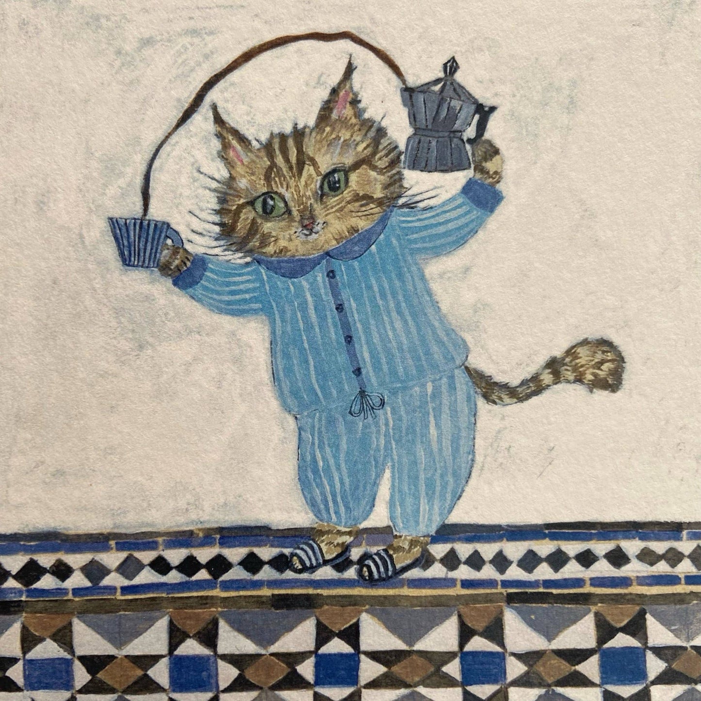 Small square art print -Good Morning Tabby