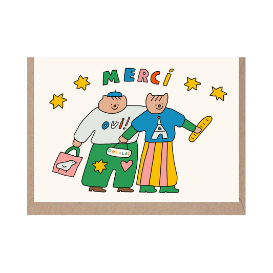 Merci - Cute French themed Thank You card
