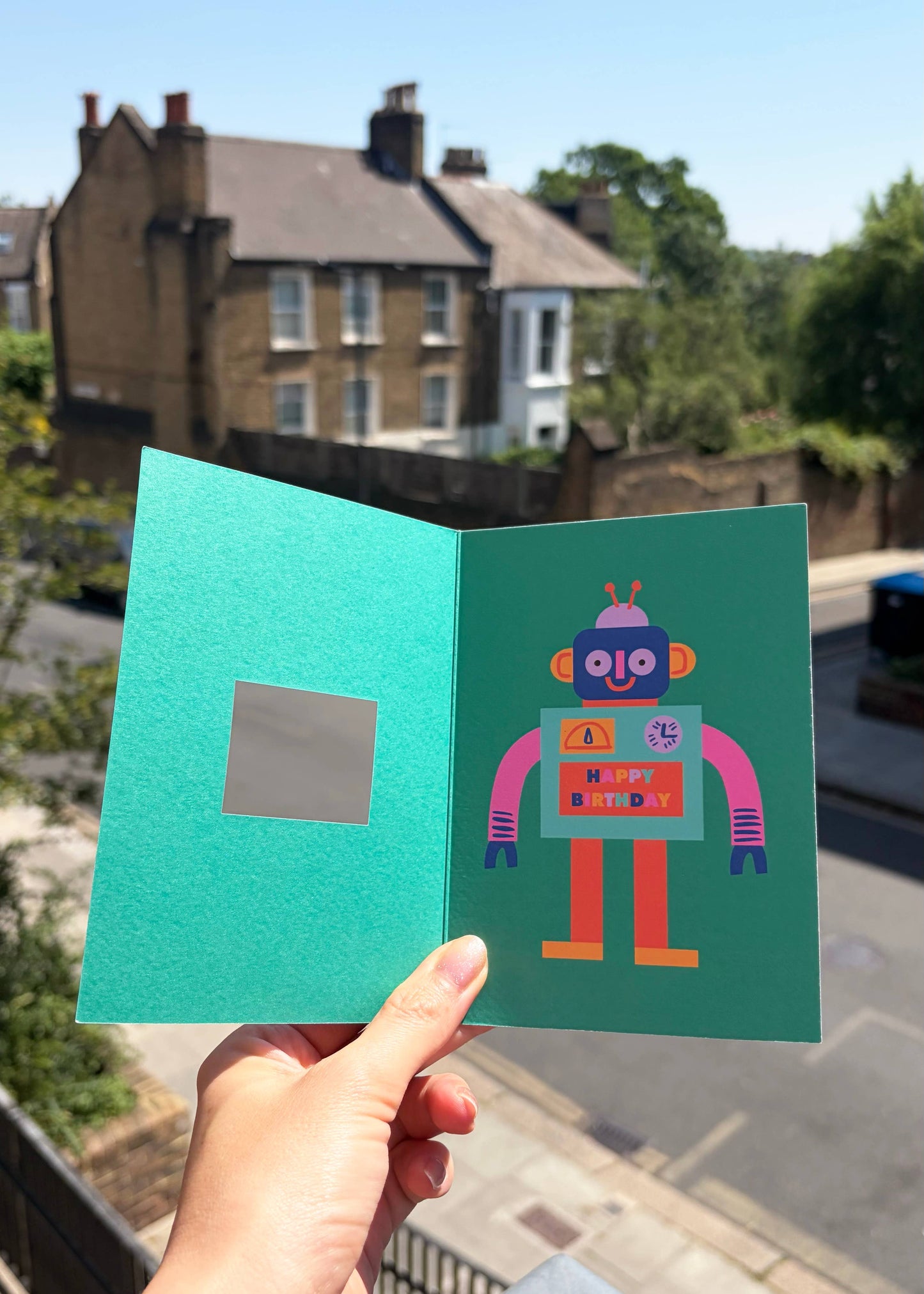 Robot Birthday Card - Die Cut