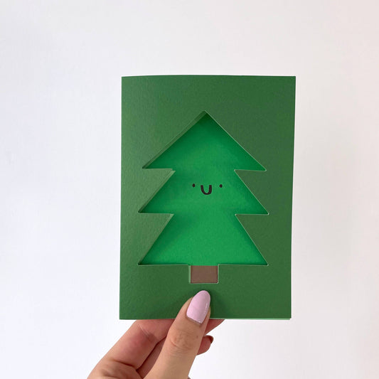 Christmas Tree Card - Die Cut Xmas