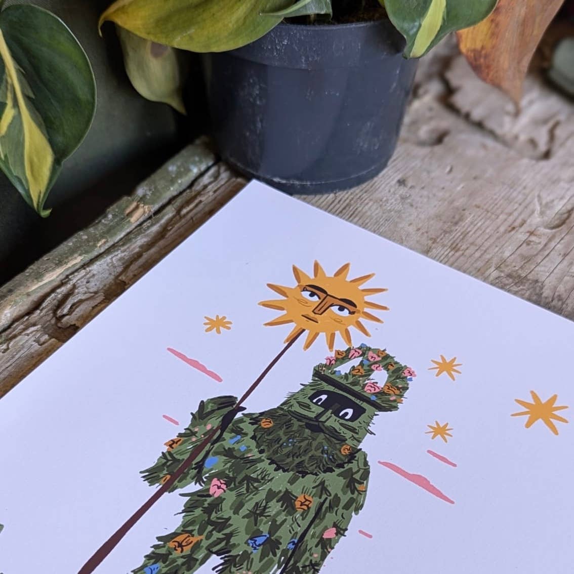 Green man print 
