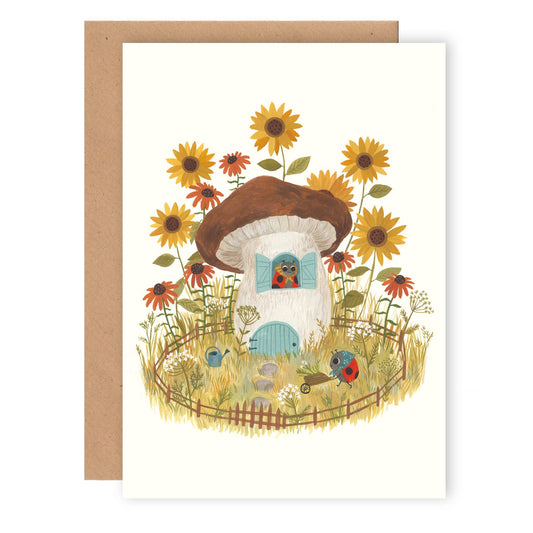 Mushroom house card