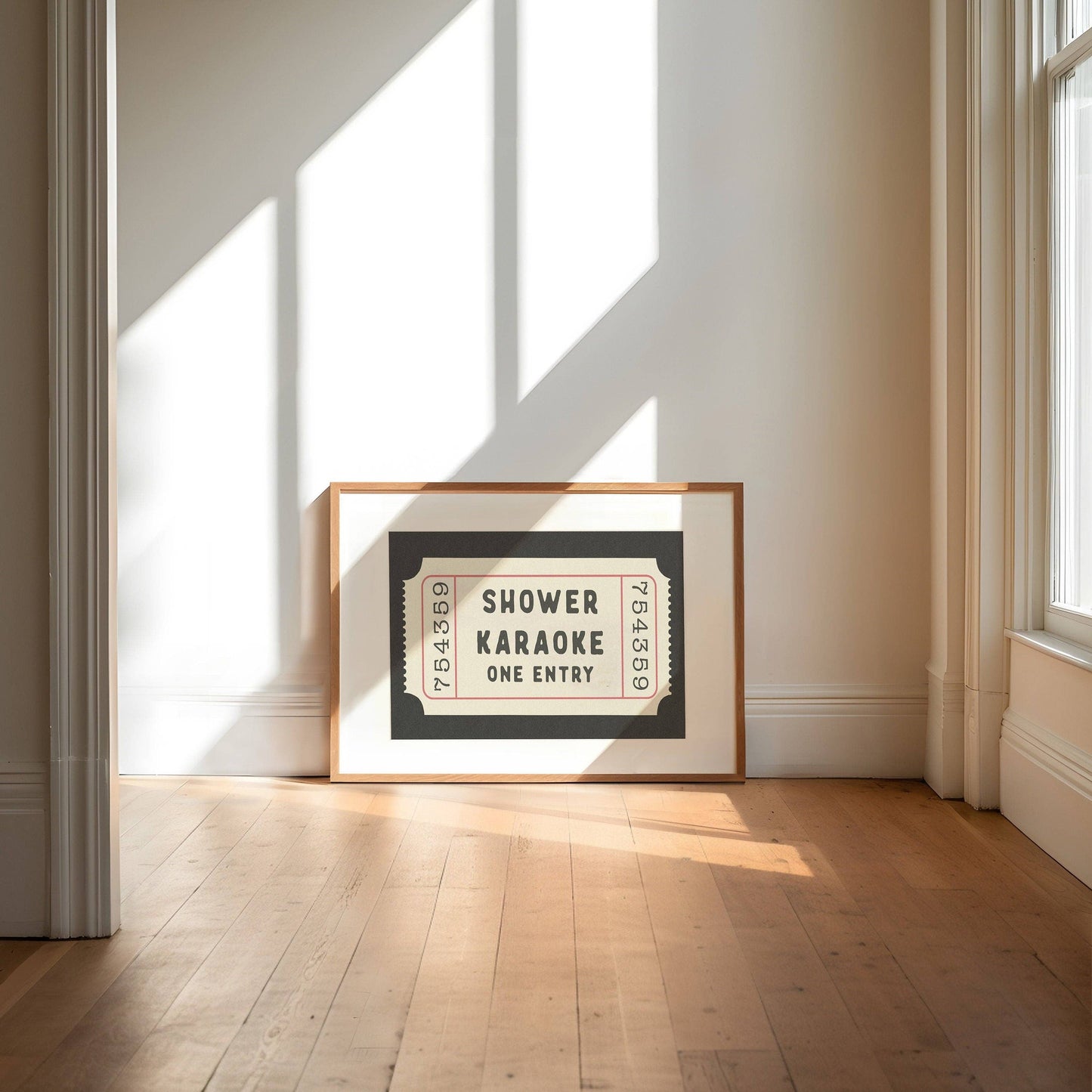Shower Karaoke Ticket Print: Unframed / A4