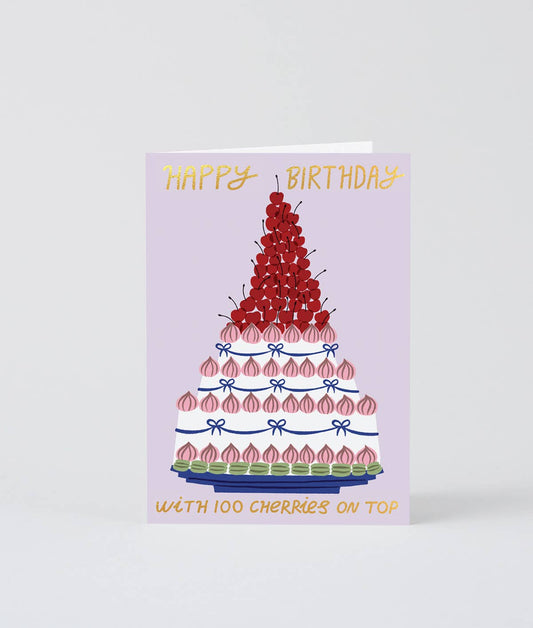 ‘100 Cherries Happy Birthday’ Greetings Card