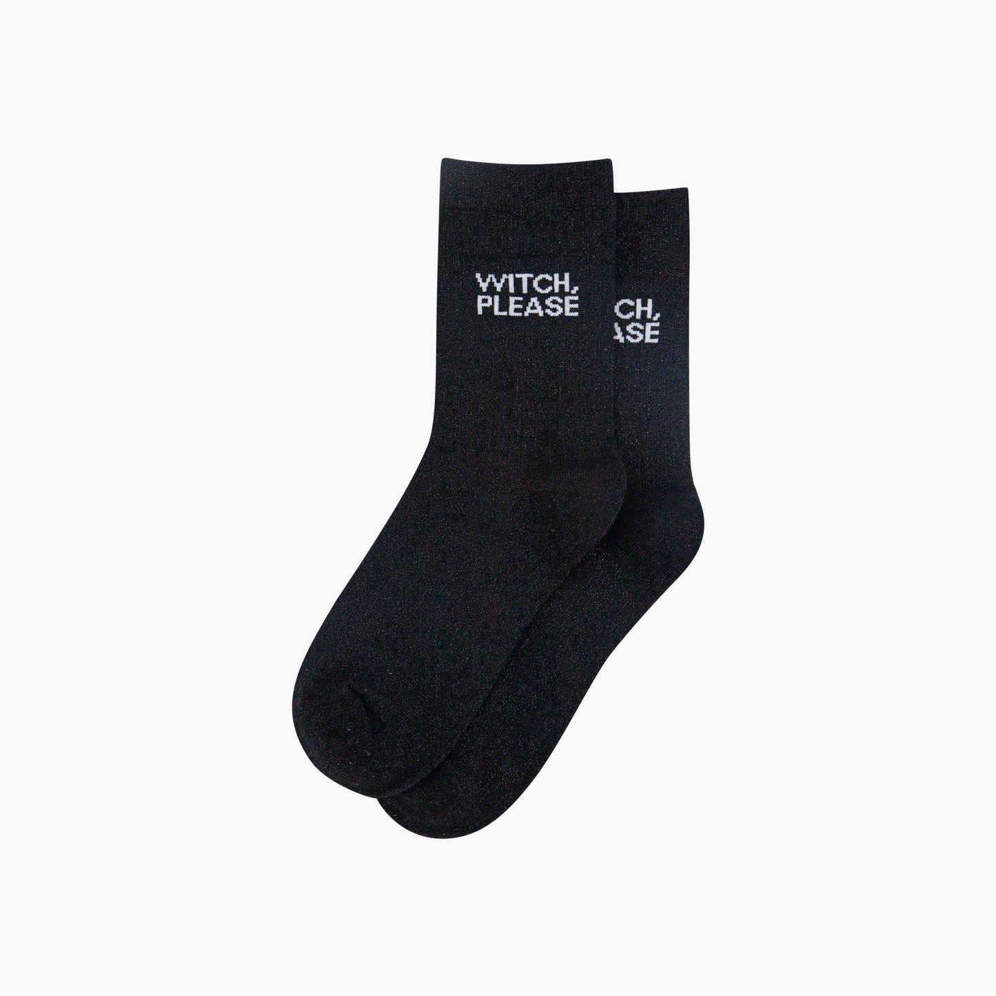 Witch Please Combed Cotton Glitter Socks in Black: UK 3-7 | EU 36-40 | US 5-9