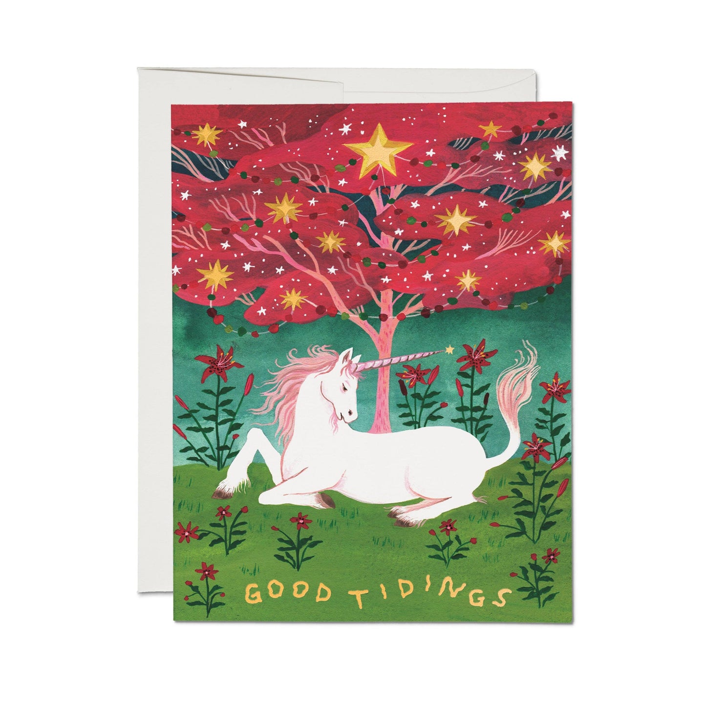 Good Tidings Unicorn greeting card: Boxed Set of 8