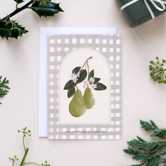 'Partridge And A Pear Tree' Arch Window Christmas Card