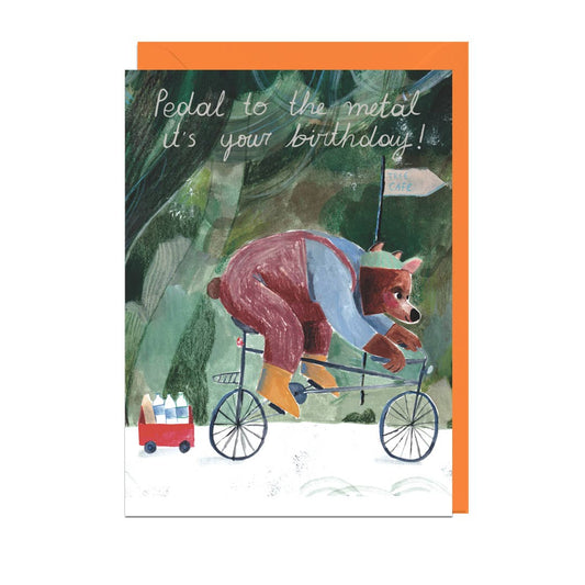 PEDAL TO THE METAL BIRTHDAY, ORANGE ENVELOPE Card