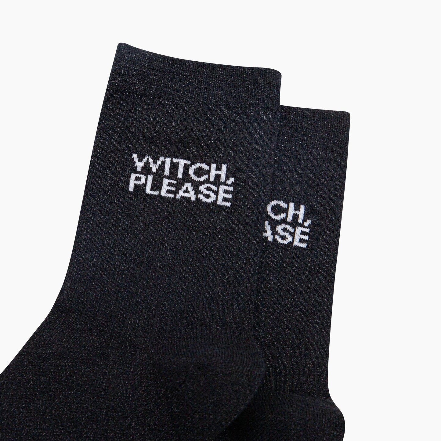 Witch Please Combed Cotton Glitter Socks in Black: UK 3-7 | EU 36-40 | US 5-9