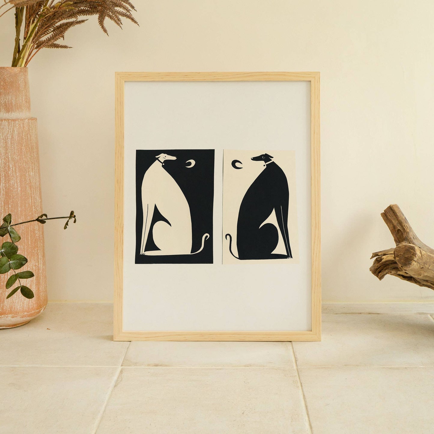 Negative / Positive Whippets: A4 Art
