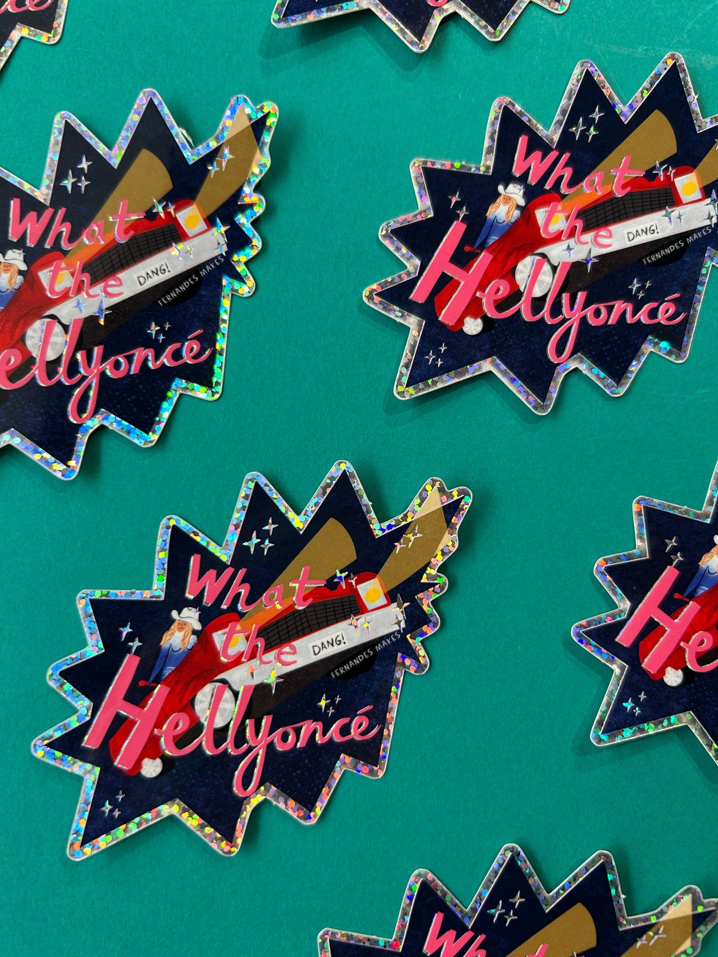 What The Hellyonce, Fun Car Glitter Vinyl Sticker