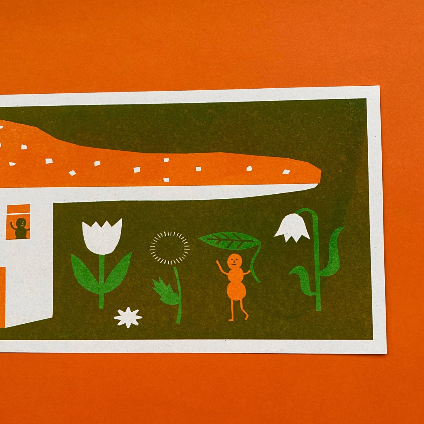 Long 'Mushroom House' Risograph Print