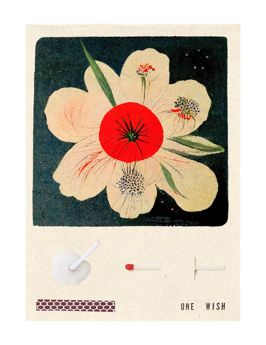 White Flower Wish Card
