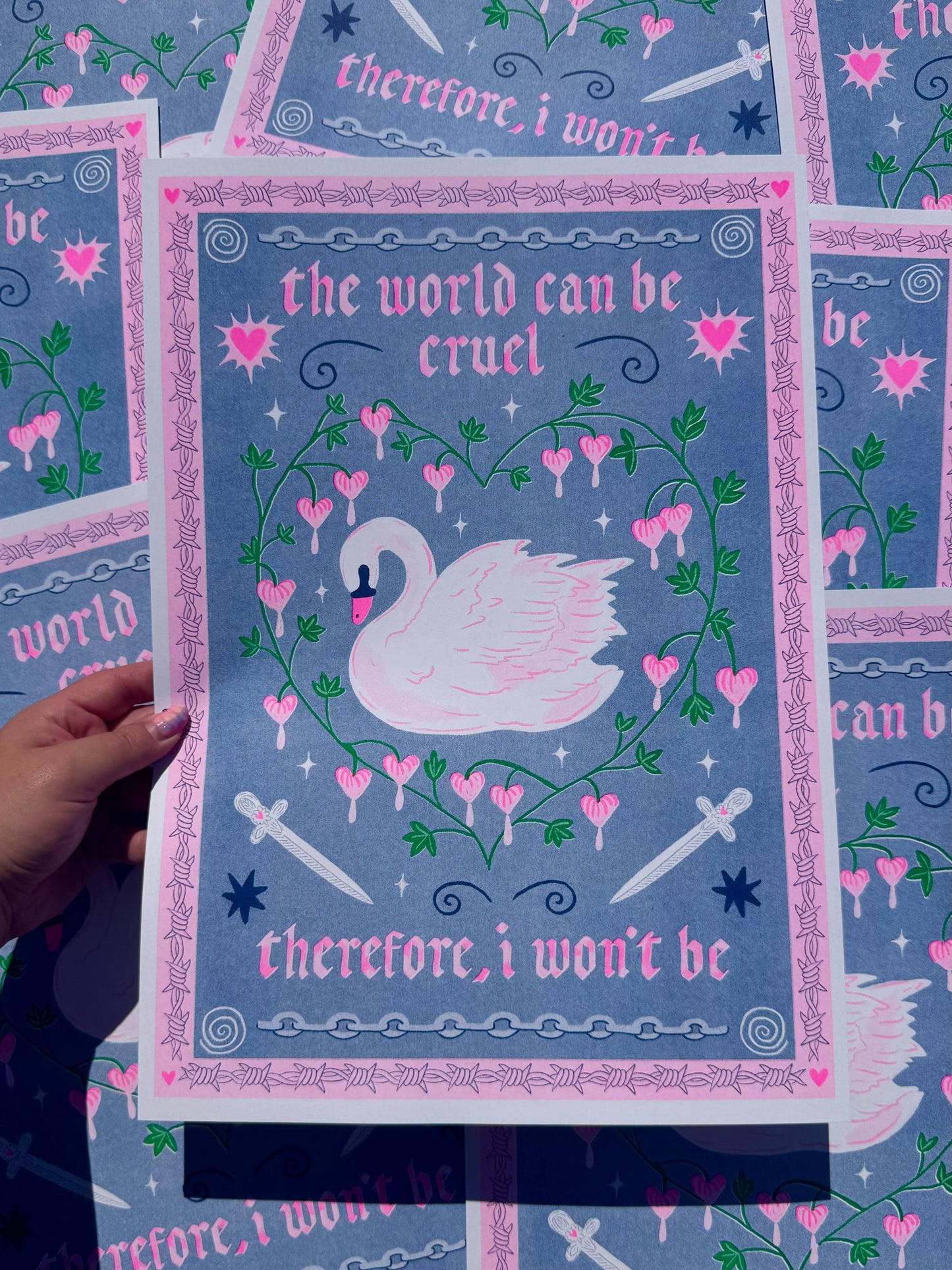 The World Can Be Cruel A3 Risograph Print