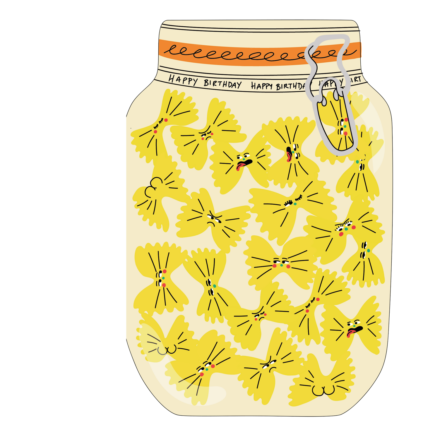Pasta jar- Die cut greeting card