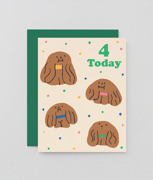 Happy 4th Birthday Dog Card