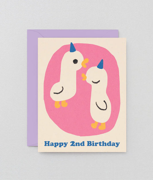 Happy 2nd Birthday Duck Card